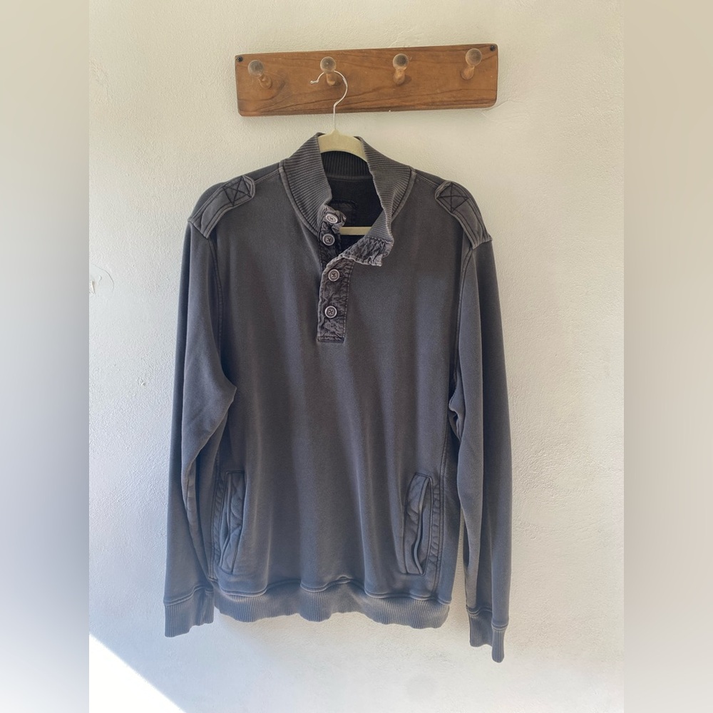 Calvin Klein Charcoal Button-Up Sweatshirt